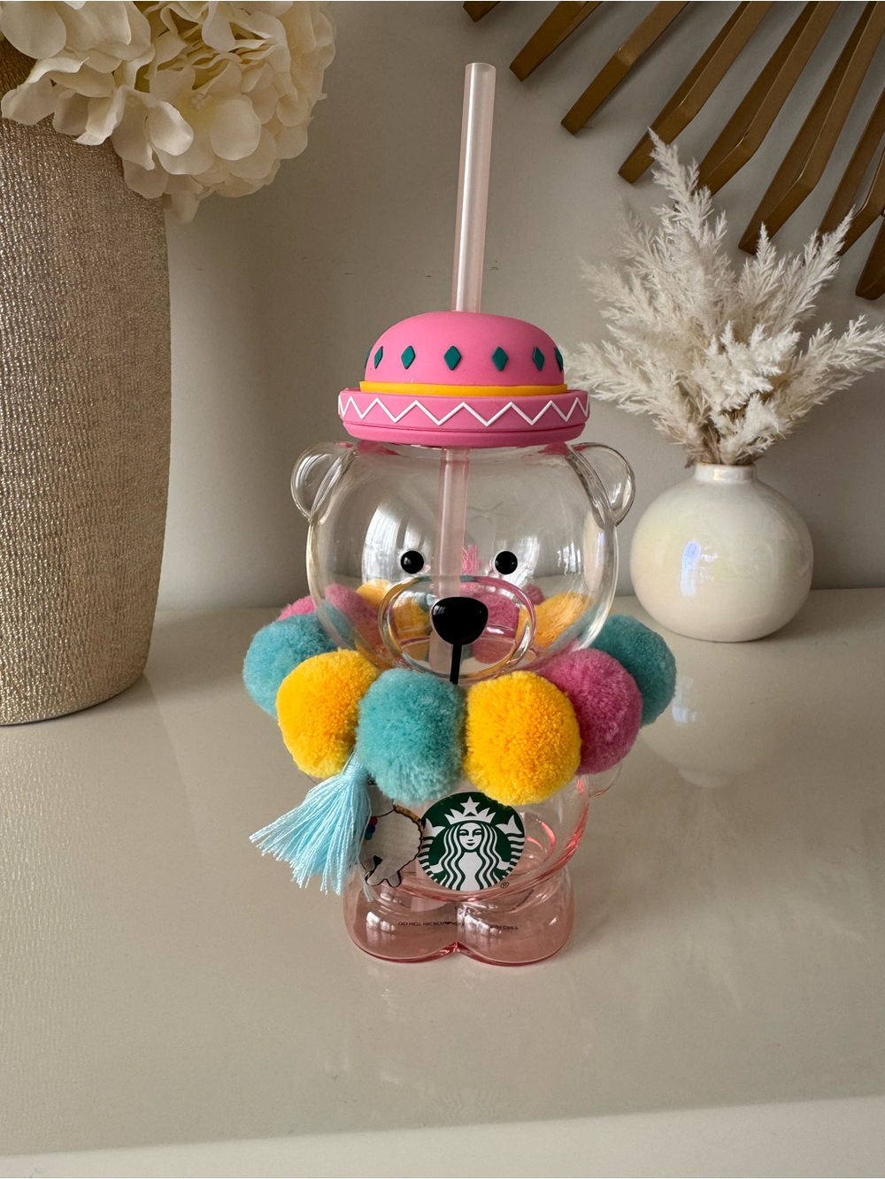 Starbucks 2024 China Summer Alpaca Paradise Cute Bear 16oz Glass Cup